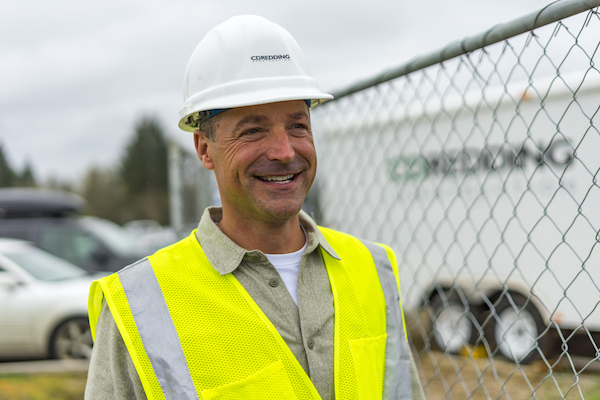 Cory Redding of CD Redding at Commercial Construction project